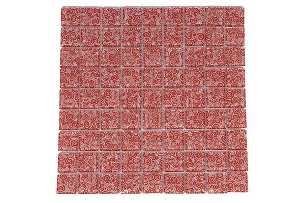 Pastilha 30 X 30 Cm Arabesco Vermelha 1 Peça