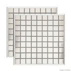 Pastilha de aço Inox placa 29,2x29,2cm prata Glass Mosaic
