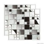 Pastilha de aço Inox placa 29,8x29,8cm prata Glass Mosaic