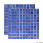 Pastilha de porcelana PL4810 2,5x2,5cm placa 30x30cm azul viscaya Jatobá