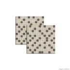 Pastilha de vidro 2,5x2,5cm placa 30x30cm com 5 peças mescla cinza Portinari