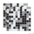 Pastilha de vidro Autoadesiva 2,5x2,5cm mescla cinza Van Gogh