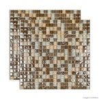 Pastilha de vidro Galliano placa 31x31cm marrom Glass Mosaic