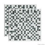 Pastilha de vidro Galliano placa 31x31cm preto e branco Glass Mosaic
