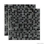 Pastilha de vidro Galliano placa 31x31cm preto Glass Mosaic