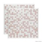 Pastilha de vidro Galliano placa 31x31cm rosa e branco Glass Mosaic