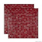 Pastilha de vidro Galliano placa 31x31cm vermelho Glass Mosaic