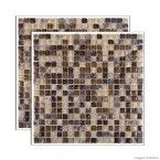 Pastilha de vidro Glass Stone placa 31x31cm marrom Glass Mosaic