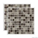 Pastilha de vidro Ice placa 30x30xcm marrom Glass Mosaic