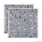 Pastilha de vidro Machu picchu placa 31x31cm azul Glass Mosaic