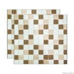 Pastilha de vidro Miscelanea placa 29,2x29,2cm bege e marrom Glass Mosaic
