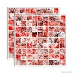 Pastilha de vidro Monet placa 29,2x29,2cm vermelho Glass Mosaic