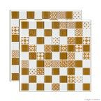 Pastilha de vidro Patchwork placa 29,2x29,2cm marrom e branco Glass Mosaic