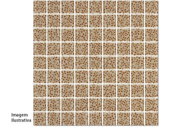 Pastilha Flor Marrom 30x30