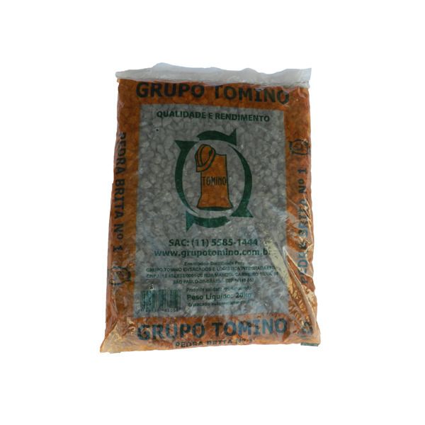 Pedra Britada 1 Ensacada Saco de 20Kg Grupo Tomino