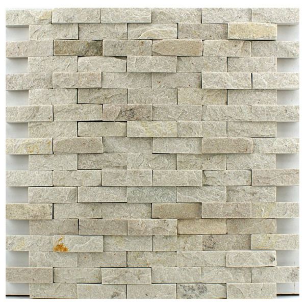 Pedra Natural Mosaico Telado Linha Aliance Branco Paraíba Tela 29x30cm Revestir