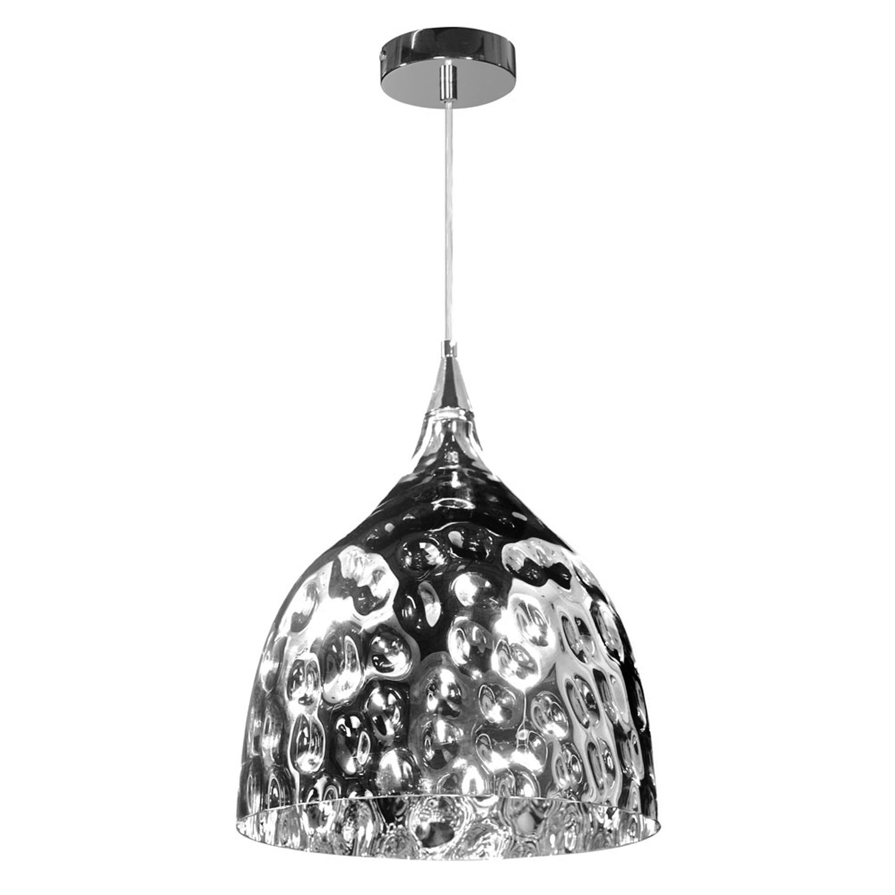 Pendente Blumenau Round Redondo Vidro Prata Bivolt