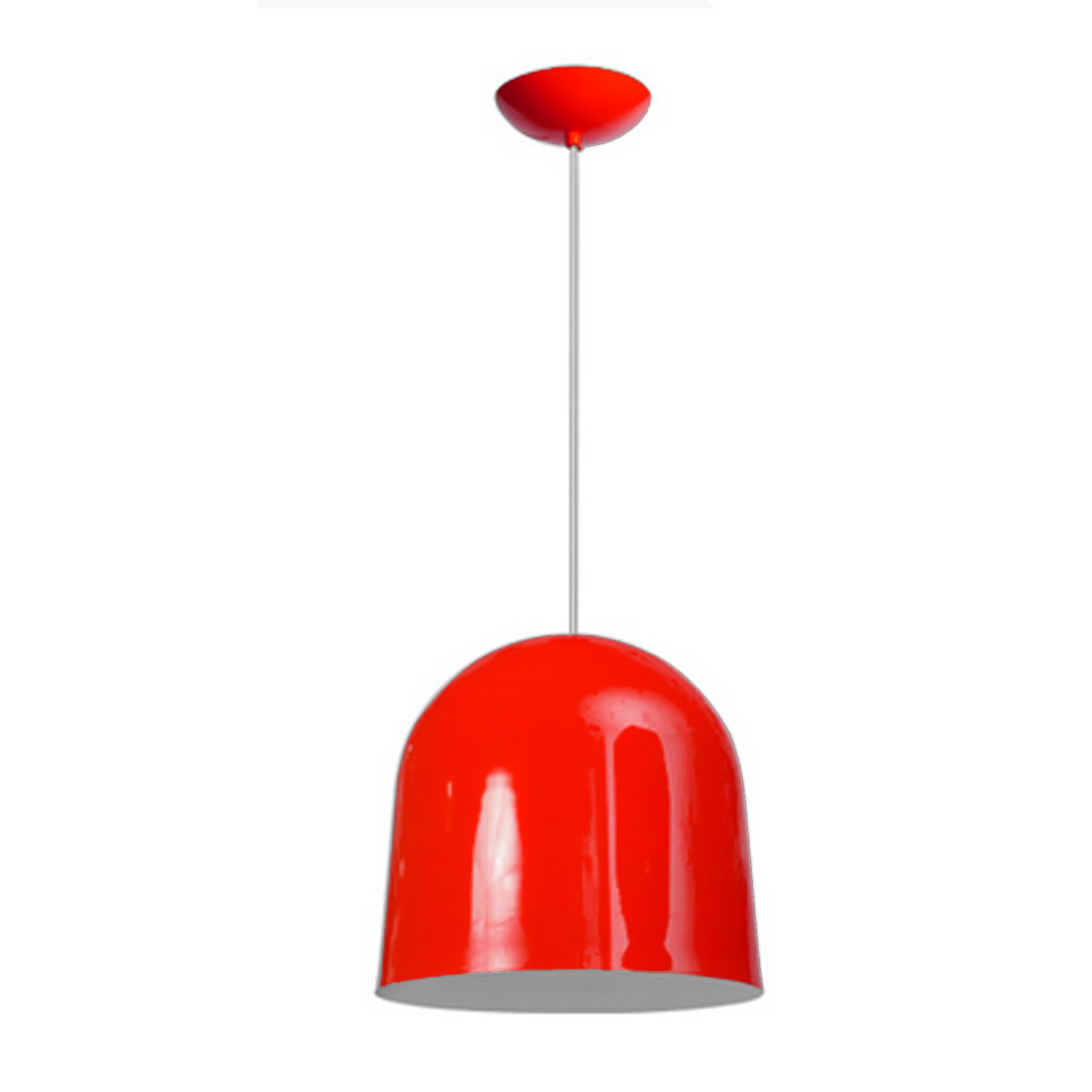 Pendente Caisma Brasil P Redondo Alumínio Vermelho Bivolt