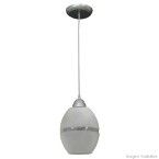 Pendente Classic 1 lâmpada com barrica fosca e filetada grande branco Joanto