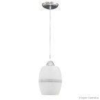 Pendente Classic 1 lâmpada com barrica fosca e filetada grande cromado Joanto