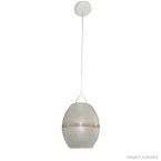 Pendente Classic 1 lâmpada com barrica fosca e filetada pequena branco Joanto