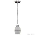 Pendente Classic 1 lâmpada com barrica fosca e filetada pequena cromado Joanto