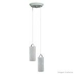Pendente Classic 2 lâmpadas com tubos craquelet fosco branco Joanto