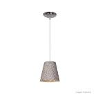 Pendente Crackle redondo 15cm 1 lâmpada G9 prata e transparente Bronzearte