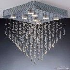 Pendente Cristal Thunder quadrado para 8 lâmpadas GU10 Bronzearte