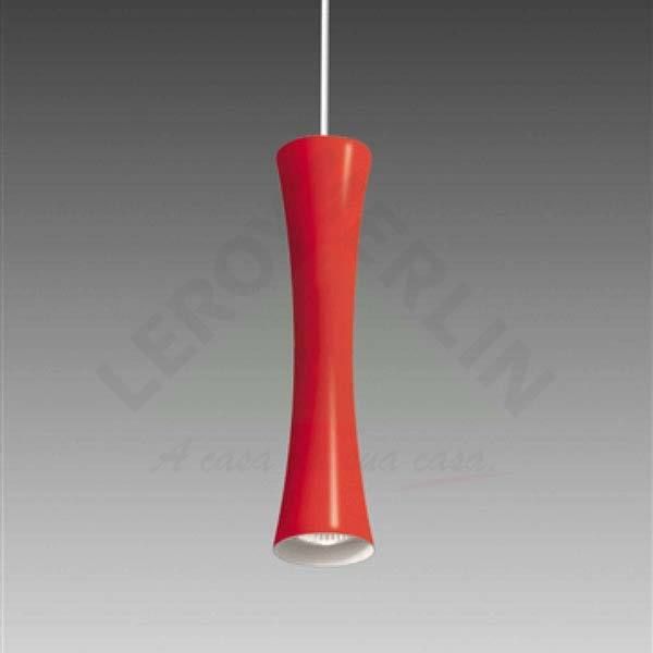 Pendente Damafe Havaí Redondo Alumínio Vermelho Bivolt