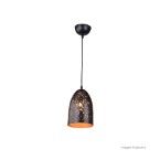 Pendente de aço TD 3008 para lâmpada E27 21x20cm preto Taschibra