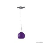 Pendente de alumínio com 1 bola 1 lâmpada 60W roxo Pantoja