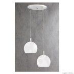 Pendente de alumínio com 2 bolas 2 lâmpadas 60W branco Pantoja