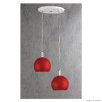 Pendente de alumínio com 2 bolas 2 lâmpadas 60W vermelho Pantoja