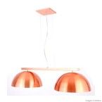 Pendente de alumínio duplo de para 2 lâmpadas E27 cobre Pantoja