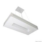 Pendente de alumínio retangular para 6 lâmpadas E27 Asturias 63x30cm espelho Tualux