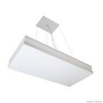 Pendente de alumínio retangular para 6 lâmpadas E27 Bilbão 63x30cm branco Tualux