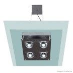 Pendente de alumínio Spacial quadrado 4 lâmpadas 100W Pantoja