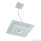 Pendente de alumínio Spacial quadrado vidro preto 1 lâmpada 100W Pantoja