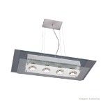 Pendente de alumínio Spacial retangular 4 lâmpadas 100W Pantoja