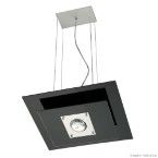 Pendente de alumínio Spacial retangular vidro preto 1 lâmpada 100W Pantoja