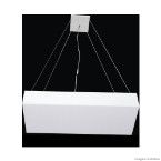 Pendente de alumínio Valencia retangular para 2 lâmpadas eletrônicas 50x20cm branco Tualux