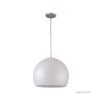 Pendente de vidro Bola para 1 lâmpada 23x26cm branco Pantoja