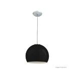 Pendente de vidro Bola para 1 lâmpada 23x26cm preto Pantoja