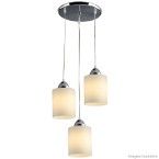 Pendente de vidro Connect para 3 lâmpadas cromado Bronzearte