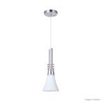 Pendente de vidro e alumínio para 1 lâmpada E27 reto branco OL