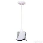 Pendente de vidro Hélice liso fosco 1 lâmpada fluorescente compacta branco Auremar