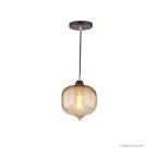 Pendente de vidro TD 3001 para lâmpada E27 28x25cm âmbar Taschibra