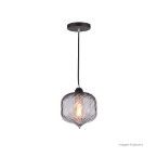 Pendente de vidro TD 3001 para lâmpada E27 28x25cm fumê Taschibra