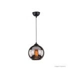 Pendente de vidro TD 3017 para lâmpada E27 27,5x27,5cm fumê Taschibra